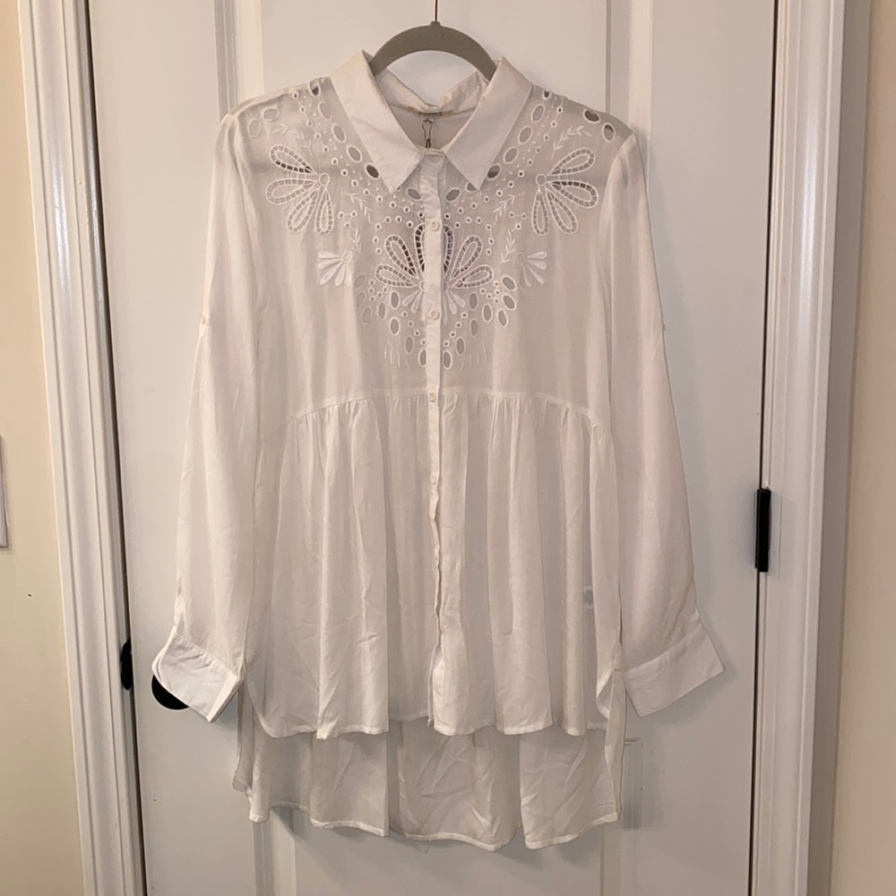 Umgee Ivory Babydoll Longsleeve Buttondown